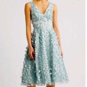 Eliza J 4 Embellished Fit & Flare Midi Dress Green Cocktail Wedding Guest